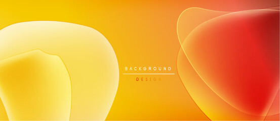 Fototapete - Abstract yellow, orange gradients. Overlapping shapes create dynamic visual effect. Modern design suitable for backgrounds, presentations.