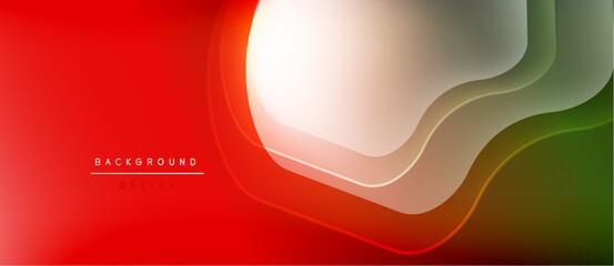 Fototapete - Abstract red, green, white gradient. Smooth flowing lines create dynamic background design. Modern, vibrant visual element.
