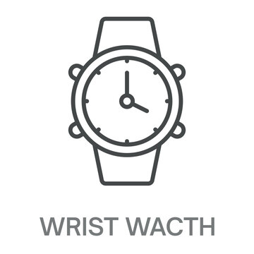 Wrist watch Line Icon, Simple Style Design Outline Symbol Illustration For Logos And More