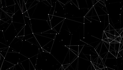 Abstract network of connected points and lines
