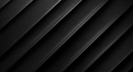 Poster - Abstract Diagonal Stripes Black Texture - Modern, minimalist, geometric, textured, and sleek design. Symbolizing technology, speed, precision, sophistication, and power