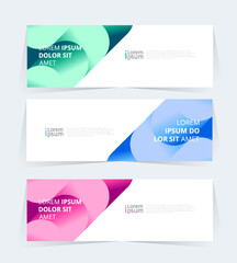 Wall Mural - banner or header template featuring a color gradient design with abstract geomatic shapes.