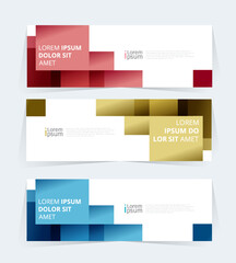 Wall Mural - banner or header template featuring a color gradient design with abstract geomatic shapes. 