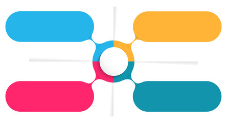 Poster - Circle diagram with 4 steps with place for your text, infographic template