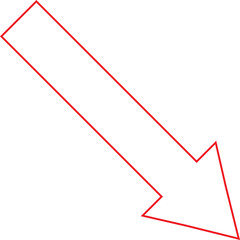 Poster - Glowing red arrow pointing down and to the right on a black background