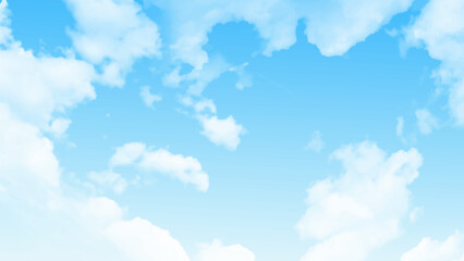 Wall Mural - white fluffy clouds photo. sky with heap clouds, may be used as background
