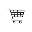 © Safi - Trolley shopping cart line icon isolated on white background.