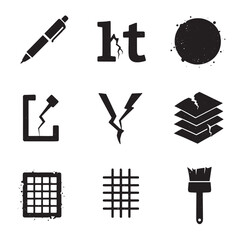 Poster - Collection of black grunge style icons and symbols for design and creative projects
