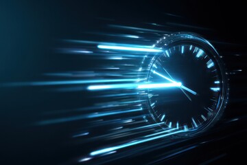 Poster - Abstract digital clock fast time passage