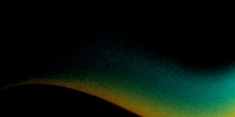 Poster - Grainy gradient bacAbstract background Soft green light on dark backgroundkground blue yellow red abstract glowing color black backdrop glowing vibrant dark noise texture banner design, copy space
