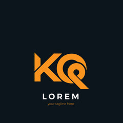 Aufkleber - Monogram KQ initial letter logo icon design in classic style