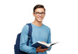 © Yhs City - Happy Student with Book and Backpack, isolated on a transparent background