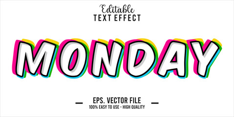 Poster - Monday Text Style Effect, Editable Text Effect