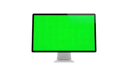 Fototapete - Green screen monitor mockup for video editing and graphic design projects template with blank display area on transparent background