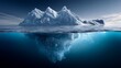 © 沈军 贡 - An iceberg floating in the ocean with visible subsurface structure, showcasing the contrast between the icy surface and the deep blue water.