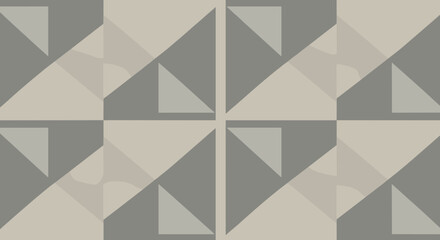 Poster - Geometric seamless pattern with abstract triangle design in muted tones