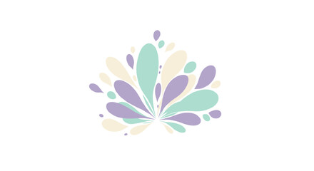 Poster - Abstract pastel splash design with soft colors and creative shapes