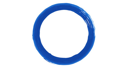 Poster - Blue hand drawn circular brushstroke on white background