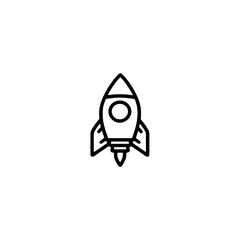 Poster - Rocket icon vector illustration for startup launch innovation business or space exploration theme