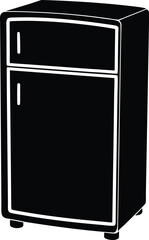 Poster - Modern kitchen fridge with touchscreen display icon silhouette isolated on transparent background