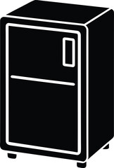 Poster - Silhouette of a refrigerator with a touch screen display icon isolated on transparent background