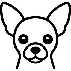 Poster - Chihuahua dog head front view outline icon vector