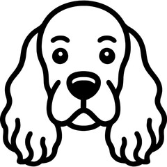 Poster - Cocker spaniel dog head front view outline icon vector