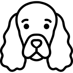 Poster - Cocker spaniel dog head front view outline icon vector