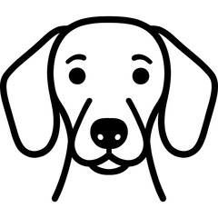Poster - Dachshund dog head front view outline icon vector