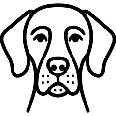 Poster - German shorthaired pointer dog head front view outline icon vector