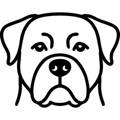 Poster - Rottweiler dog head front view outline icon vector