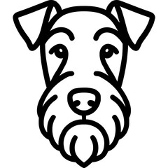 Poster - Airedale terrier dog head front view outline icon vector