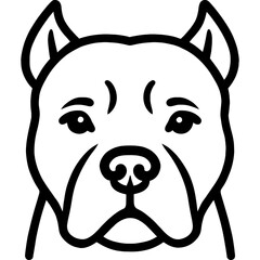 Poster - American staffordshire terrier dog head front view outline icon vector