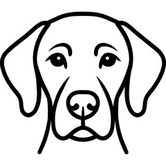 Poster - Vizsla dog head front view outline icon vector
