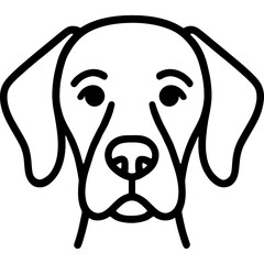 Poster - Vizsla dog head front view outline icon vector