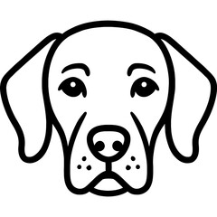 Poster - Vizsla dog head front view outline icon vector