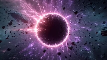 Wall Mural - Dramatic visual representations of black holes or eclipses with glowing energy rings