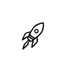 Poster - Modern rocket icon design symbolizing space travel technology and innovation concept