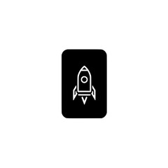 Poster - Rocket Icon on Smartphone Screen Representing Mobile Startup Innovation and App Launch Concept