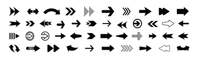 Poster - Arrow icon symbol set. Arrow sign for your web design Stock Vector. This is a vector design. You can point in any direction with these icons. Rightwards, Leftwards Arrow to the left, Arrow sign.