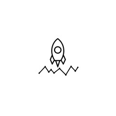 Poster - Rocket icon with graph vector illustration for business growth startup or financial success concept