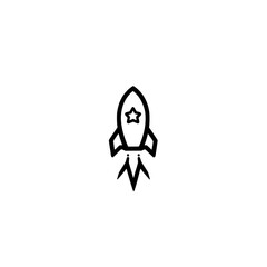 Poster - Rocket icon with star symbol vector illustration for cosmic startup or space exploration theme

