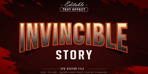 Poster - Invincible story text, editable text effect.