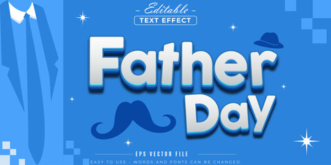 Poster - Father's day text style, editable text effect.