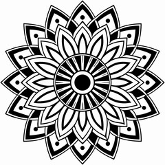 Poster - Intricate black and white mandala design evoking spiritual harmony and peaceful meditative calm for wellness brands