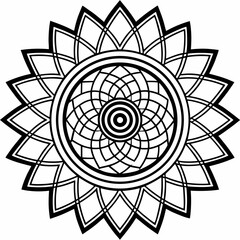 Poster - Intricate geometric mandala design evokes spiritual serenity and modern artistry, perfect for wellness and decor projects