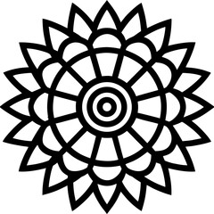 Poster - Intricate black and white mandala pattern symbolizing harmony and spiritual growth, perfect for wellness and design projects.