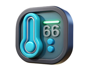 Poster - Smart home temperature control interface realistic 3d render illustrating modern climate technology with digital thermostat design for home automation systems