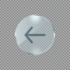 Poster - Left arrow icon in metallic round badge ideal for back navigation interface previous button or directional indicator in website or app design

