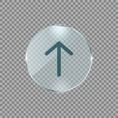 Poster - Up arrow icon in circular metallic button style ideal for upload navigation scroll top or directional interface indicator in apps and websites

